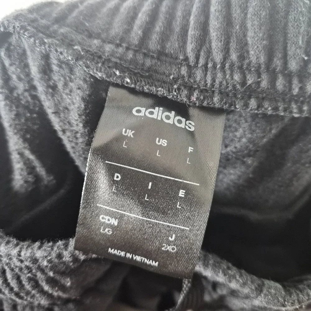Adidas Mens Black Jogger Sweatpants Size L Drawstring Athletic Fleece